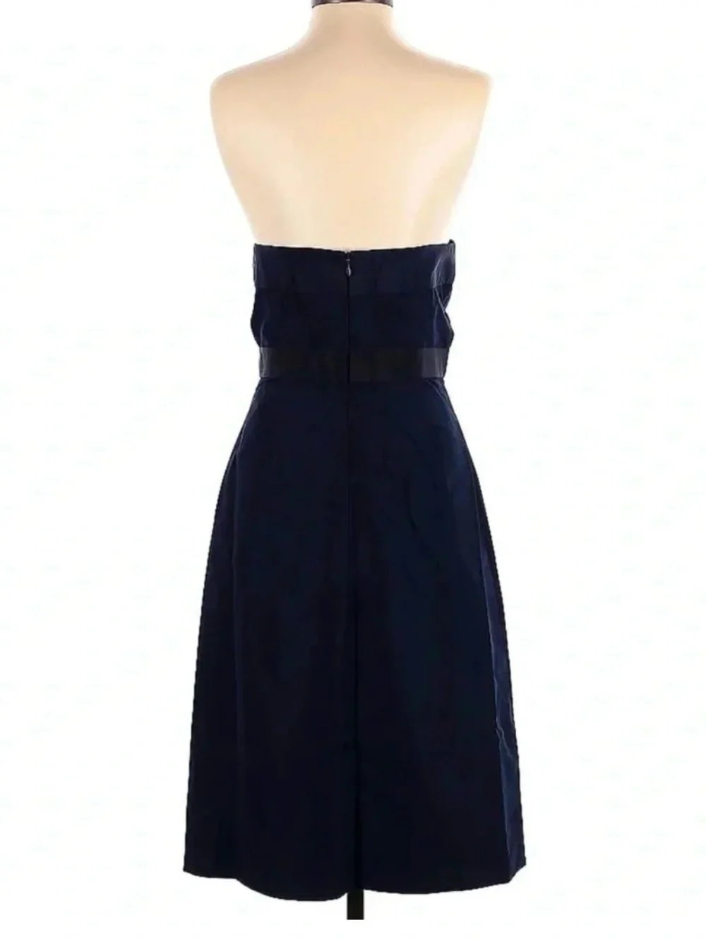Crew Navy 100% Silk Strapless Formal Cocktail Dress Size 2 XS
